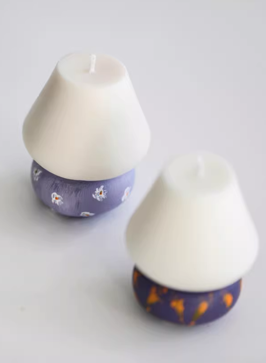 Smoky Violet Hand-painted Lamp Candle