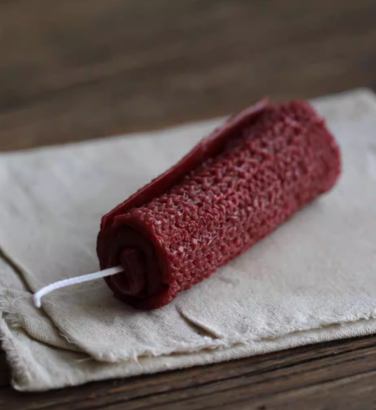 Festive Red Vintage Handcrafted Candle