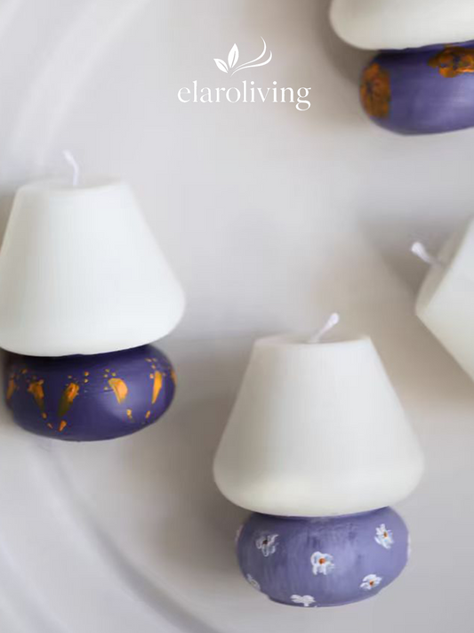 Smoky Violet Hand-painted Lamp Candle